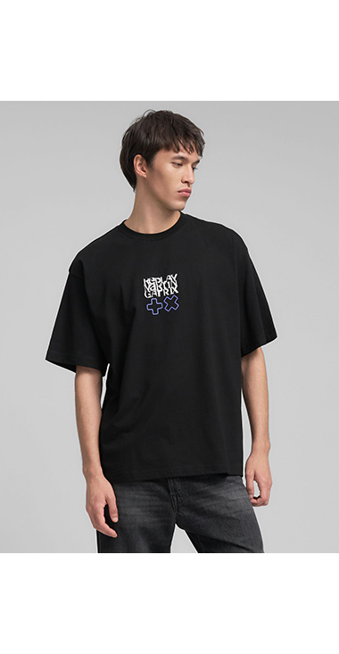 オーバーフィット REPLAY X MARTIN GARRIX ロゴ&レタリング Tシャツ 詳細画像 ブラック 3